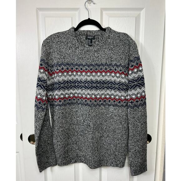Forever 21 Men's Gray Navy Knit Oversized Grandpa Sweater Size Medium NWT - Picture 1 of 6